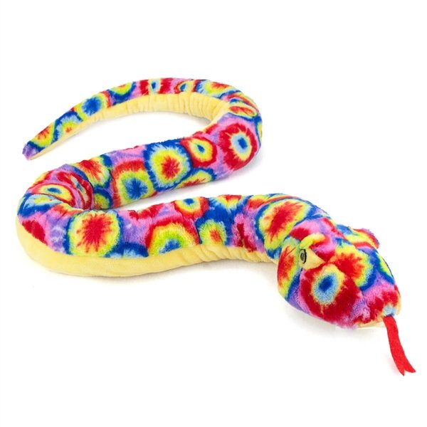Tie Dye Rainbow Plush Snake 62"