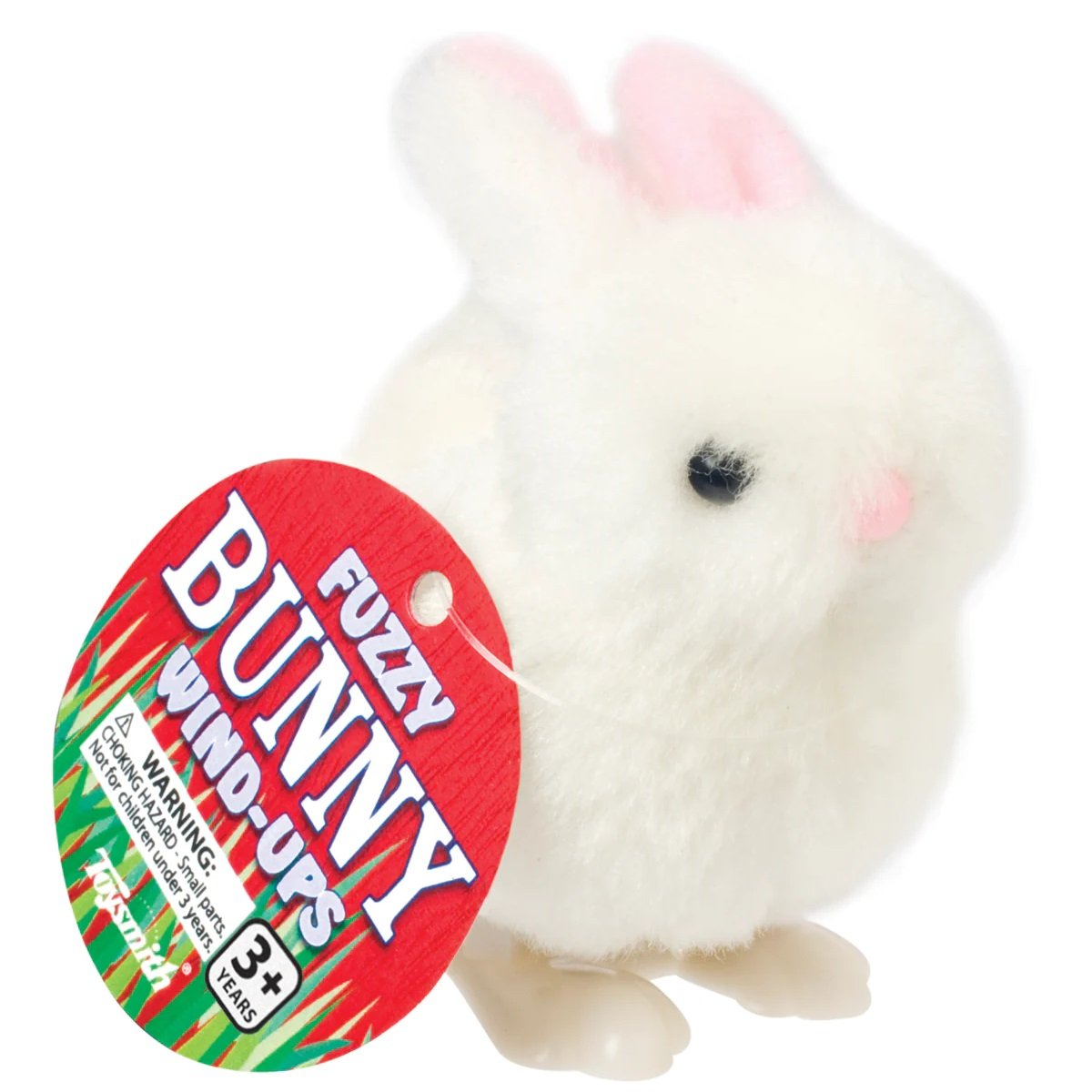Toysmith - Farm Fresh White Fuzzy Bunny Wind Ups, Spring, Easter