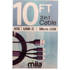 10Ft 3 in 1 Cable