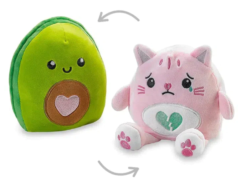 OMG Inside Outsies  Reversible Plush Toy - Avocado / Broken Hearted Kitty