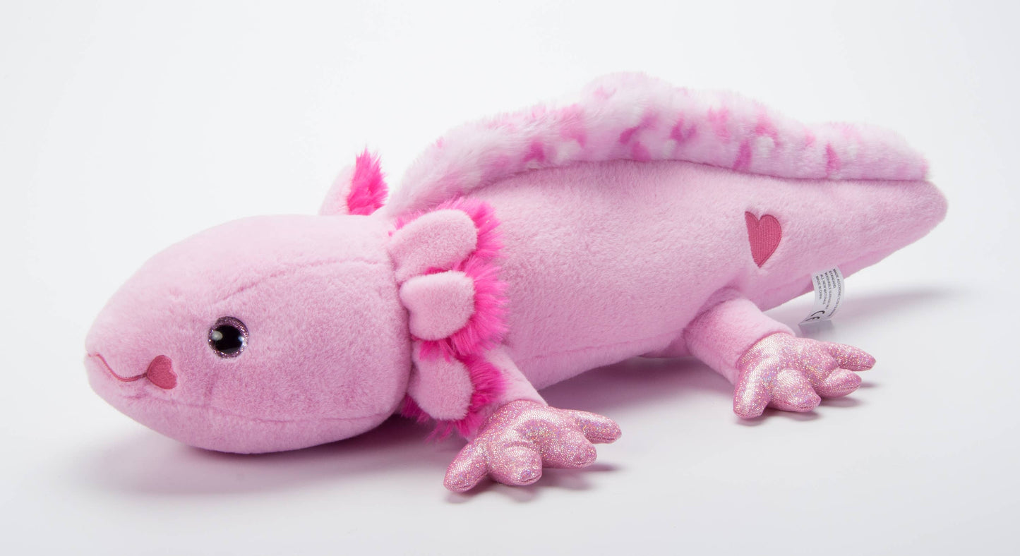 The Petting Zoo - Pink Sparkle Valentine's Axolotl Plush – 20-Inch Gift for Ki