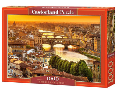 CASTORLAND by Bridge Toys - 1000 Piece Jigsaw Puzzle, Bridges of Florence, Arno, Tuscany