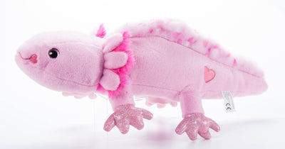 The Petting Zoo - Pink Sparkle Valentine's Axolotl Plush – 20-Inch Gift for Ki