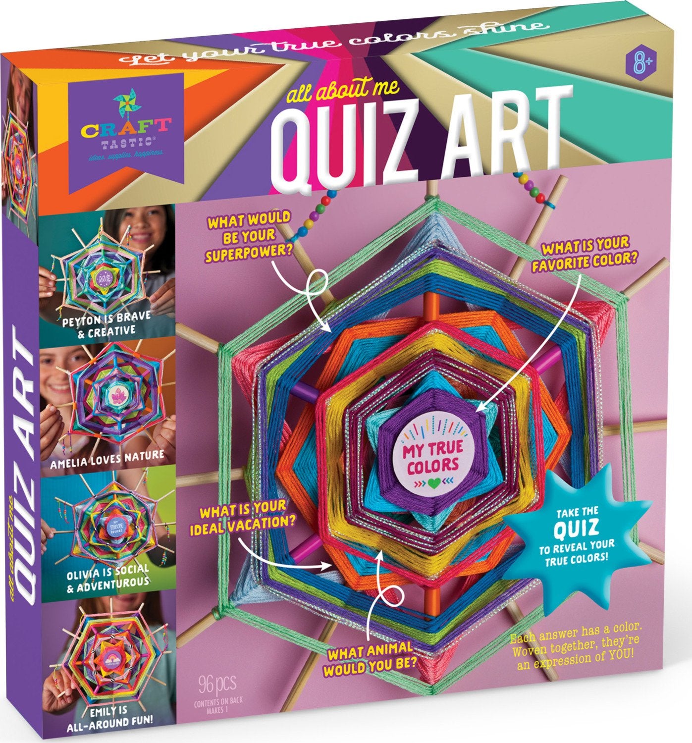 Craft-tastic – All About Me Quiz Art – Craft Kit – Answer Fun Questions to Make a Personalized Piece of Art