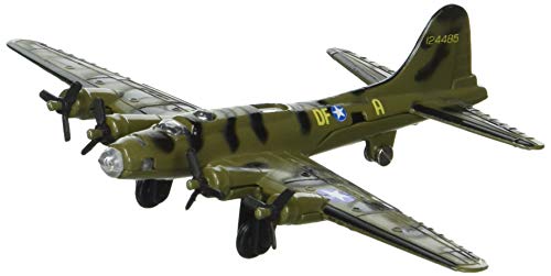 Hot Wings Planes B-17 Flying Fortress Jet (Olive Green) with Connectible Runway