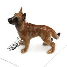 Little Critterz Dog - Belgian Sheppard King TUT - Miniature Porcelain Figurine