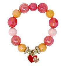 Pink Poppy Heart Bracelet