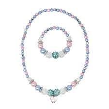 Pink Crystal Necklace and Bracelet Set