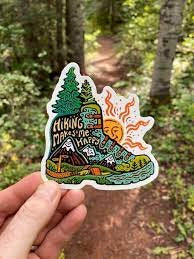 Sticker Art Hiking Makes Me Happy Sticker