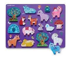 Let's Play Chunky Unicorn Wood Puzzle 16pc