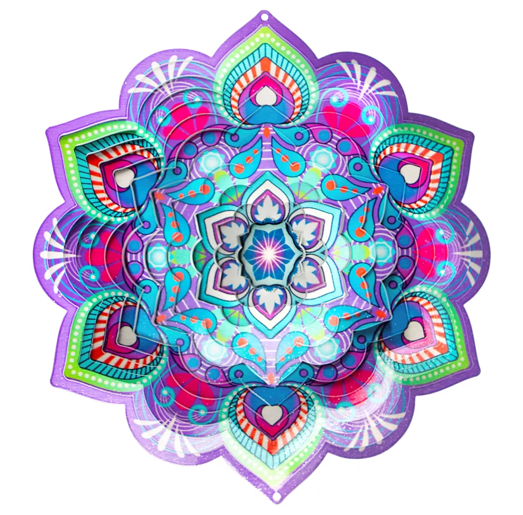 Spinfinity Mandala Lotus - Mini Wind Spinner and Twister