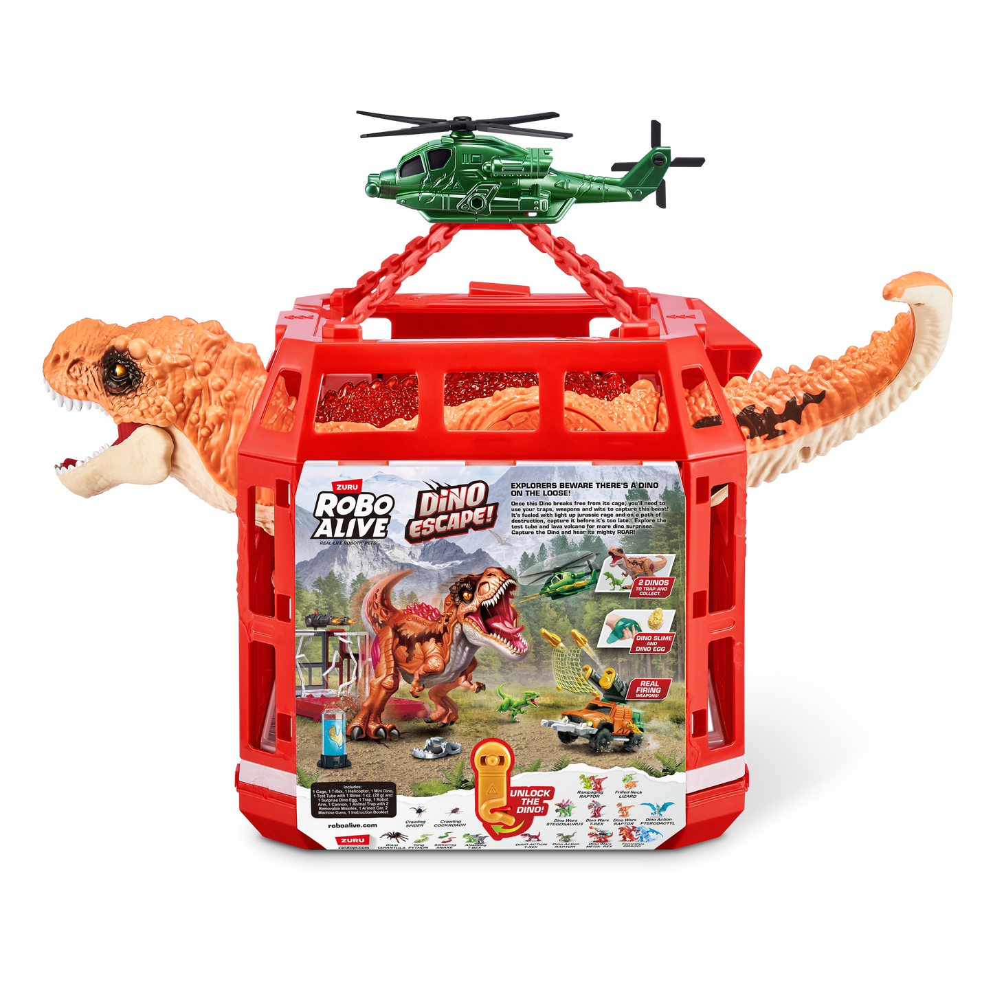 The Zoofy Group , LLC - ZURU-Robo Alive - Dino Escape --Dino Playset-Ser 1