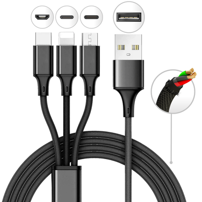 Mila Wholesale - 3 foot 3-in-1 USB Multi-Charging Cable