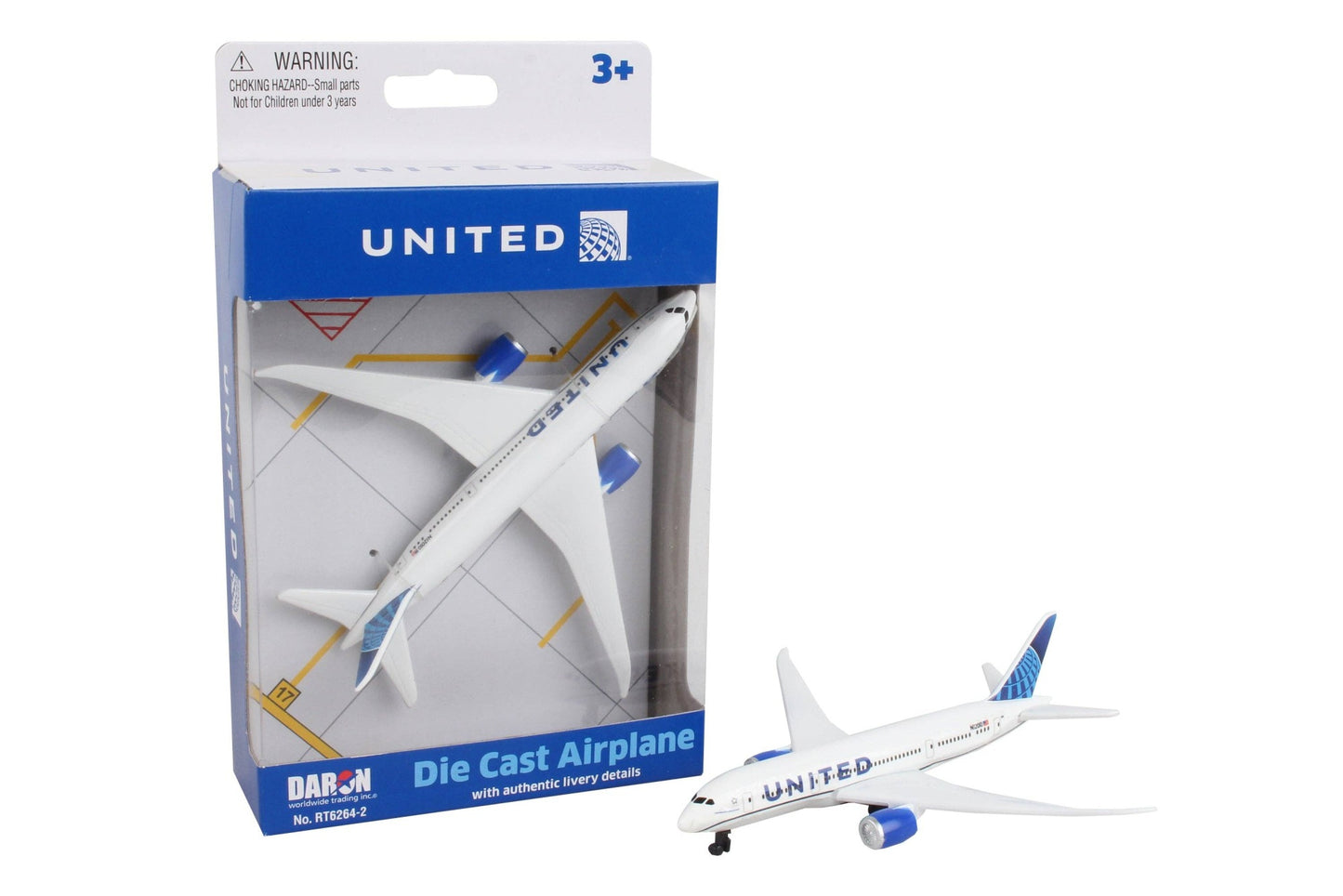 Daron Worldwide Trading - RT6264-2 United Airlines Single Plane by Daron Toys