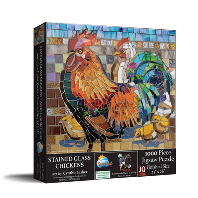 Duplicate SKU: SunsOut - 5316 Stained Glass Chickens 1000 pc Puzzle | 19.99 | 582582