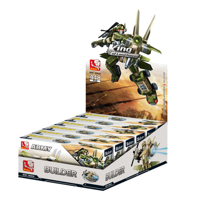 Texas Toy Distribution - Army Transformer 6-in-1 Building Brick Display Set (448 Pcs)