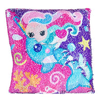 Master Toy Reversible Sequin Mermaid/Narwhal Decorative Pillow One Pillow