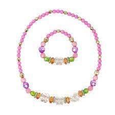 Pink Poppy Pink Necklace and Bracelet Set