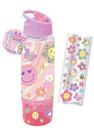 Hot Focus 2 in 1 Snack Water Bottle, Groovy Flower