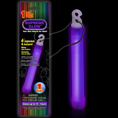 Supreme Glow 6" Lightstick & Lanyard Purple