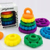 Jellystone Rainbow Stacker Silicone Teether and Toy Bright