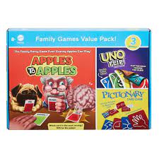 Mattel Family Value Pak of Games (Apple to Apples, Uno Flip, Pictionary Card Game)