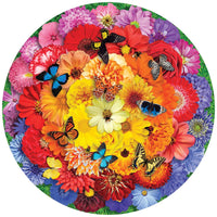 Springbok Puzzle - Colorful Bloom 500 Piece Round Jigsaw Puzzle