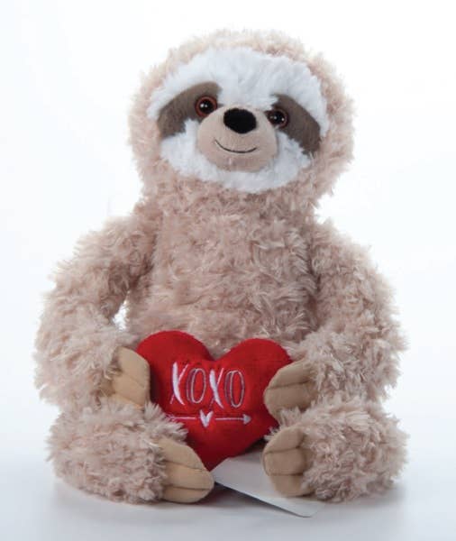 The Petting Zoo - 10" (24cm) Valentines  Scruffy Sloth & Heart