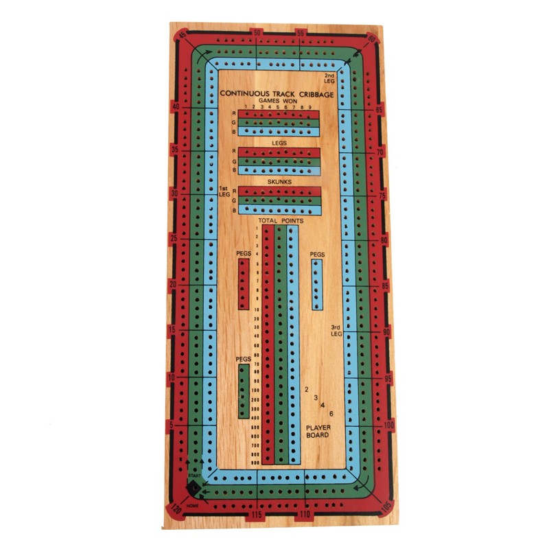 Classic Games Collection 3 Track Color Cribbage Board