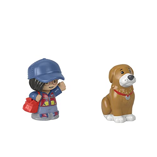 F-Price Toy Figure Pack - Story Starter Figure Set - HBW64 - Mailperson & Brown Dog Figures