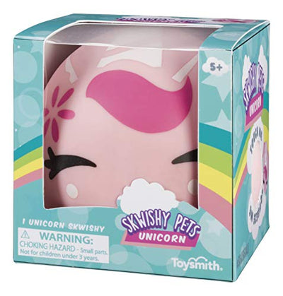 Toysmith Skwishy Pets - Unicorn- Stretch and Squish Soft Unicorn Ball for Girls, Brown/a