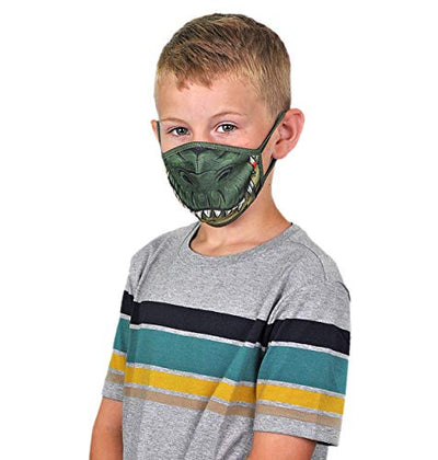 Wild Republic Wild Smiles Childs Face Mask, Reusable Face Mask, Washable Face Mask, Half Face Mask, Crocodile Print Design, Fashion Face Mask