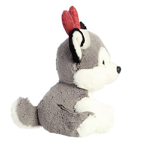 Aurora® Festive Holiday Christmas Trio™ Antler Husky™ Stuffed Animal - Seasonal Cheer - Heartwarming Gifts - Gray 8.5 Inches