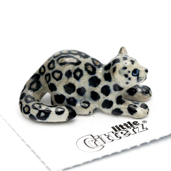 Little Critterz "King" Snow Leopard Cub Porcelain Miniature