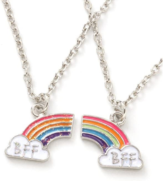 Creations BFF Best Friends Glitter Rainbow Necklace Pair