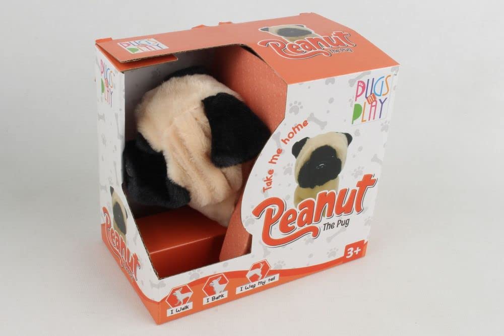 Pugs At Play Peanut Walking, Barking, Wagging Tail Battery Operated Dog