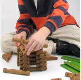 Timbers 170 Piece Wooden Log Cabin Building Kit with 3 Wood Animals