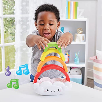 Kidoozie Musical Stack & Learn Rainbow, Stacking Activity Toy for Infants and Toddlers 6-24M with Motion Activated Lights and Sounds