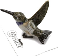 Little Critterz Hummingbird - Black-chinned Hummingbird Bell - Miniature Porcelain Figurine