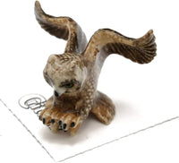 Little Critterz "Bubo Great Horned Owl Hand Painted Porcelain Figurine