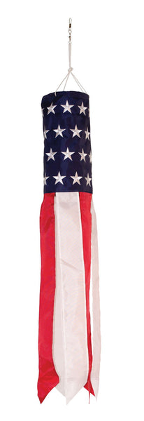 In the Breeze Stars and Stripes Embroidered Value Windsock, 33"