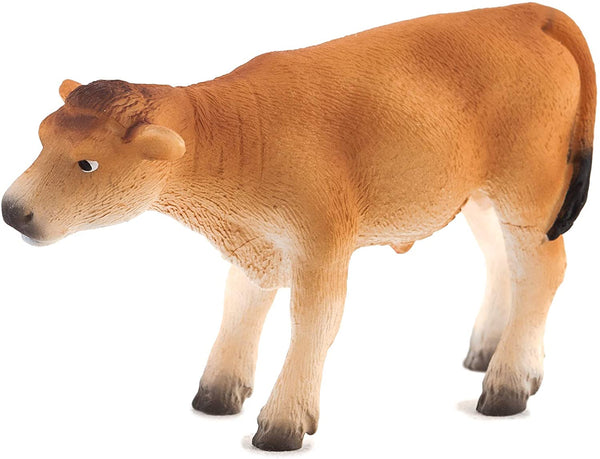 MOJO Jersey Calf Standing Realistic Farm Animal Hand Painted Toy Figurine