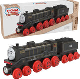 Thomas & Friends Wooden Railway Hiro Engine and Coal Car, Push-Along Train Made from sustainably sourced Wood for Kids 2 Years and up