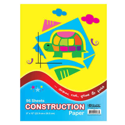 Construction Paper Pad 96 pc set 9" x 12"