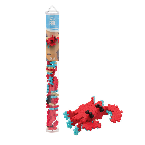 PLUS PLUS - Crab - 70 Piece, Construction Building Stem/Steam Toy, Interlocking Mini Puzzle Blocks for Kids, Mini Maker Tube