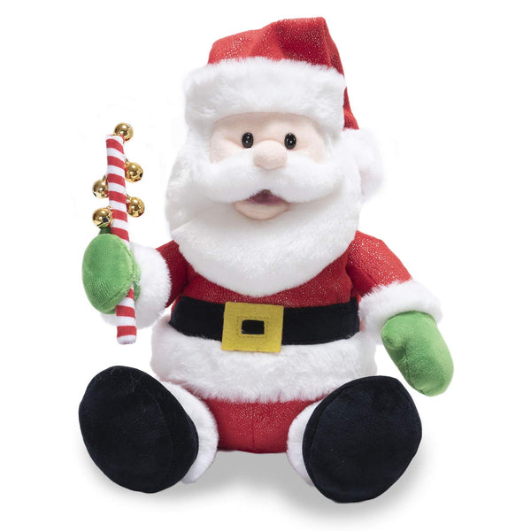 Cuddle Barn | Jingling Santa 11" Singing Santa Claus Christmas Plush Toy | Funny Animated Xmas Gift Holiday Musical Decoration | Sings Jingle Bell Rock