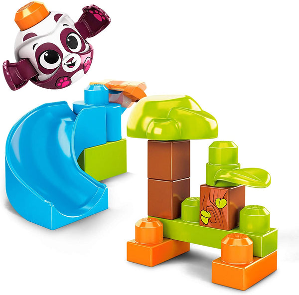 Mega Bloks Peek A Blocks Panda Slide with Big Building Blocks, Building Toys for Toddlers (14 Pieces)