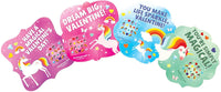 Playhouse Rainbow Unicorn Nail Sticker Sheet 28 Card Super Valentine Exchange Pack for Kids