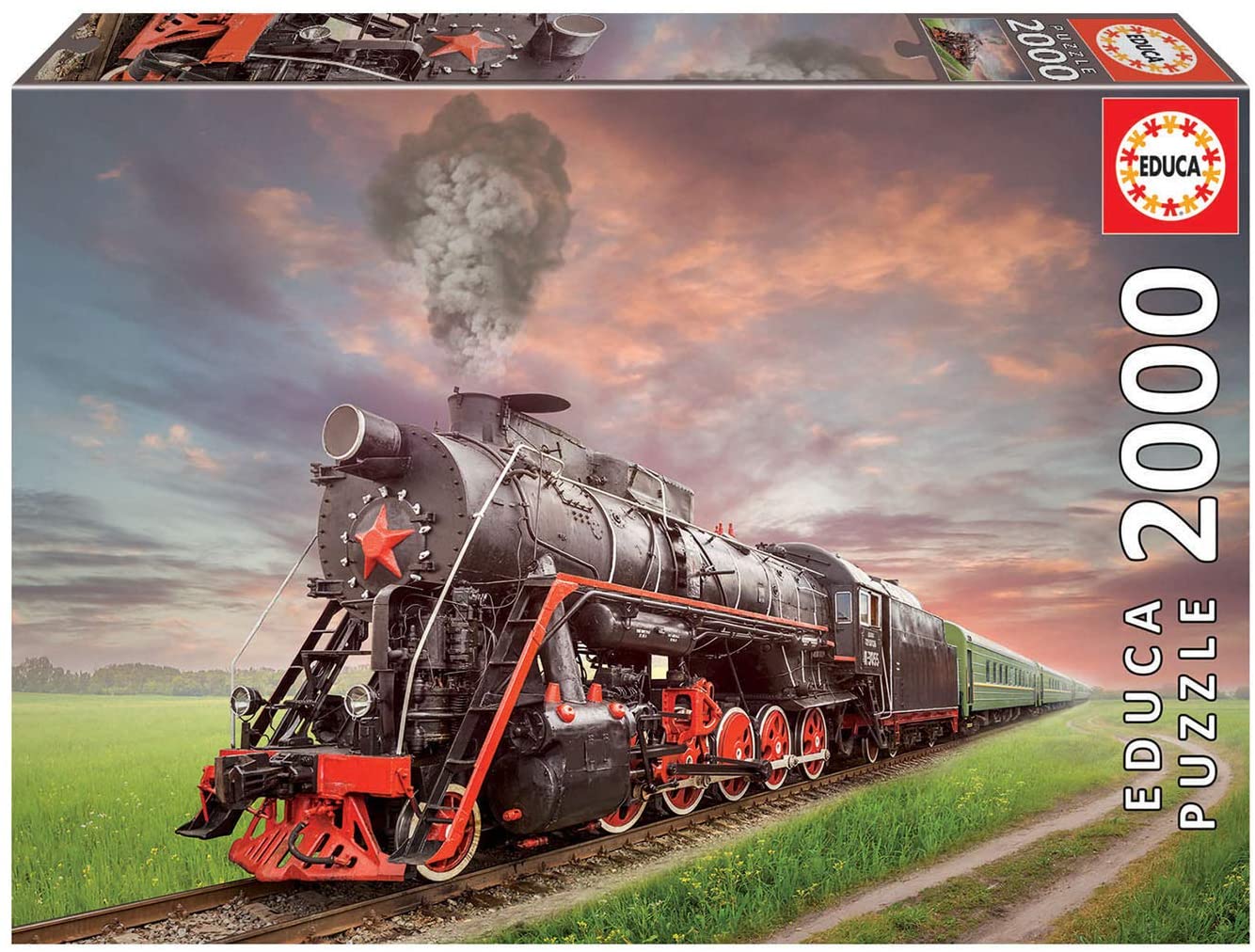 Educa Puzzles, 2,000 Pieces, Steam Locomotive (18503)