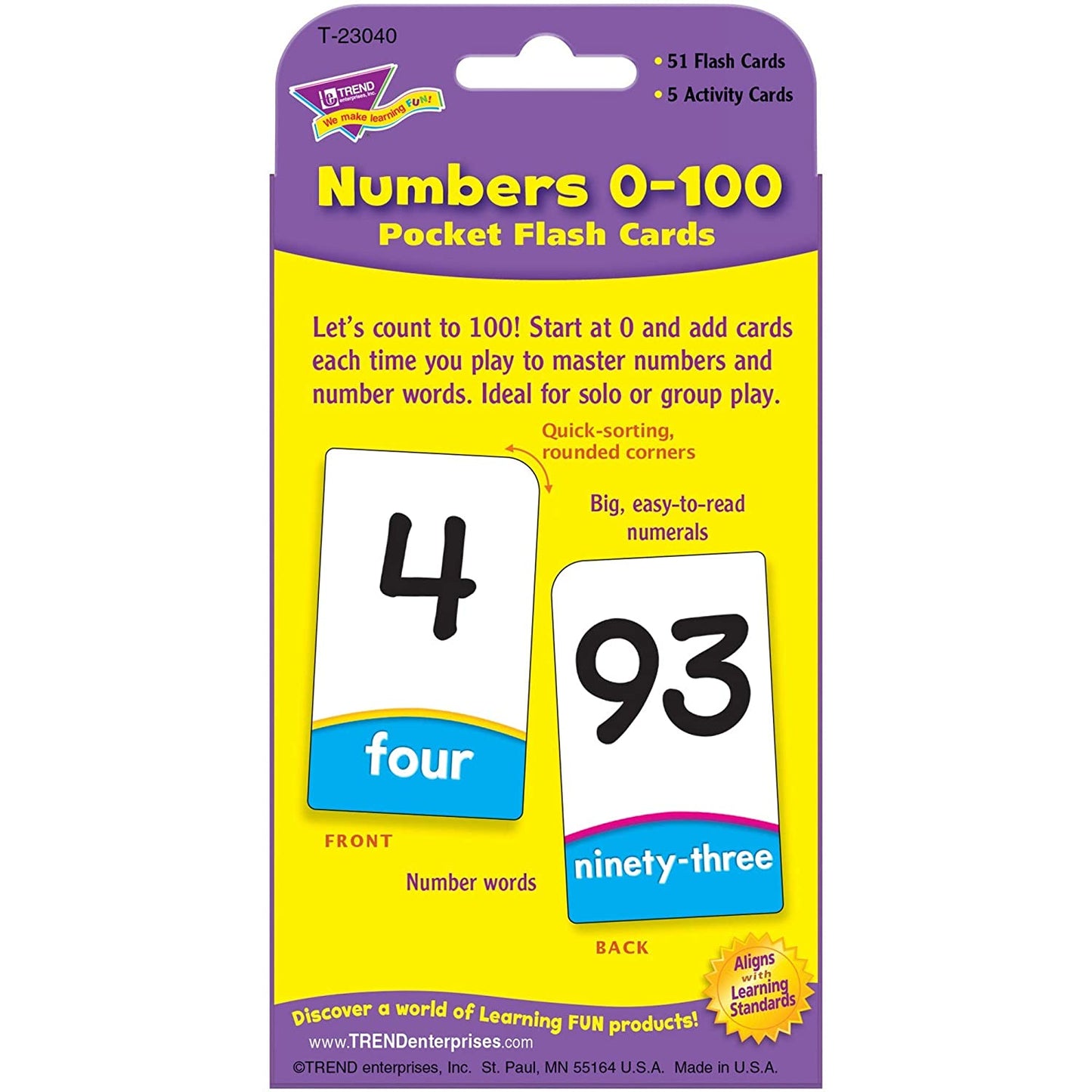 Pocket Flashcards Numbers 0-100 Flashcards